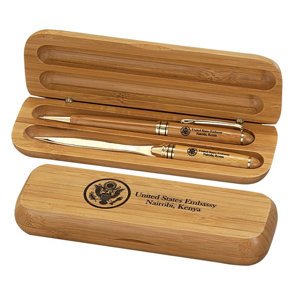 SST63421 Bamboo Pen Gift Set With Custom Imprint